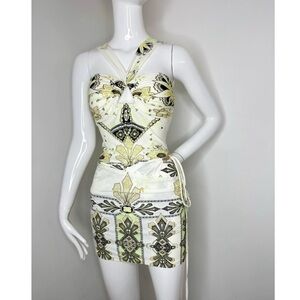 Roberto Cavalli White Bikini Top with Black Accents